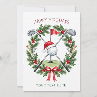 Cartes Pour Fêtes Annuelles Couronne de golf noeud de Noël