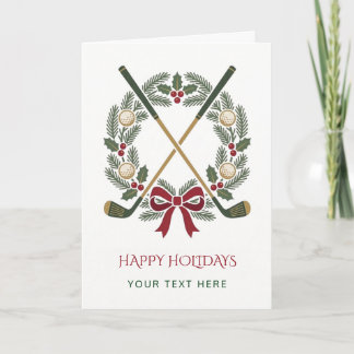 Cartes Pour Fêtes Annuelles Couronne de golf noeud de Noël