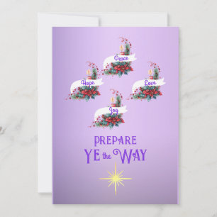 Cartes Pour Fêtes Annuelles Couronne de l'Avent Préparez le chemin 4 bougies