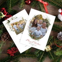 Couronne de Noël à l'aquarelle élégante 2 Photo