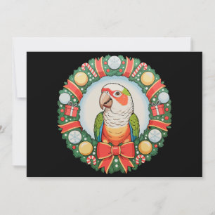 Cartes Pour Fêtes Annuelles Couronne de Noël de perroquet Conure à joue verte