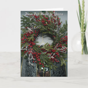 Cartes Pour Fêtes Annuelles Couronne de Noël Glaçons de notre maison à la vôtr