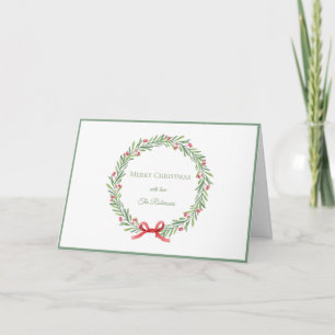 Cartes Pour Fêtes Annuelles Couronne de Noël Joyeux Noël écriture élégante