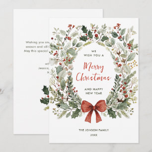 Cartes Pour Fêtes Annuelles Couronne de Noël rétro boho country funky