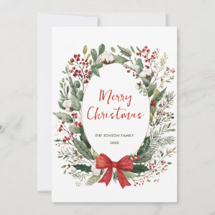 Cartes Pour Fêtes Annuelles Couronne de Noël rétro boho funky country vacances
