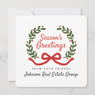 Cartes Pour Fêtes Annuelles Couronne de Noël Salutations de vacances
