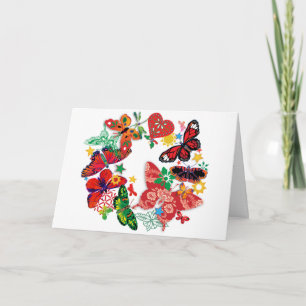 Cartes Pour Fêtes Annuelles 'Couronne de papillon'
