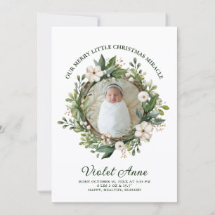 Cartes Pour Fêtes Annuelles Couronne de photos Nouveau-Né Noël Miracle
