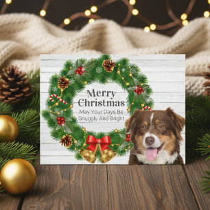 Cartes Pour Fêtes Annuelles Couronne de pin de Noël australienne berger