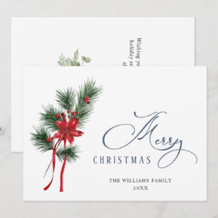 Cartes Pour Fêtes Annuelles Couronne de sapin aux pommes de pin Joyeux Noël