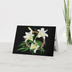 Cartes Pour Fêtes Annuelles Couronne D'Épines Dans Les Lys De Pâques