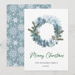 Cartes Pour Fêtes Annuelles Couronne festive de houx à baies pour salutation d