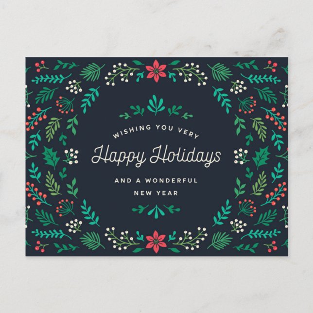 Cartes Pour Fêtes Annuelles Couronne joyeuse (Devant)