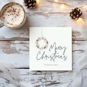 Cartes Pour Fêtes Annuelles Couronne minimaliste de Noël