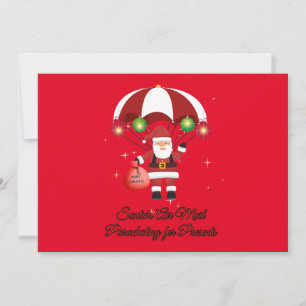 Cartes Pour Fêtes Annuelles Courrier aérien de parachute de Père Noël