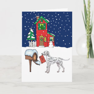 Cartes Pour Fêtes Annuelles Courrier dalmatien de Noël