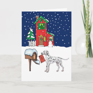 Cartes Pour Fêtes Annuelles Courrier dalmatien de Noël