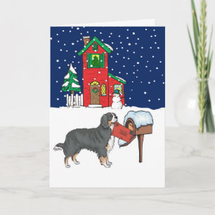 Cartes Pour Fêtes Annuelles Courrier de Noël de chien de montagne de Bernese