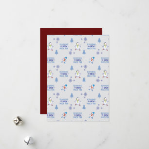 Cartes Pour Fêtes Annuelles Courses hivernales - Arbre de Noël de Snowman