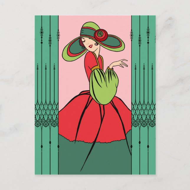 Cartes Pour Fêtes Annuelles COURTNEY, ART DÉCO : Noël passé (Devant)