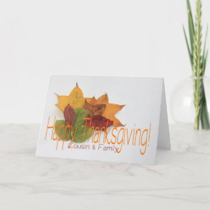 Cartes Pour Fêtes Annuelles Cousin & Family thanksgiving foliage