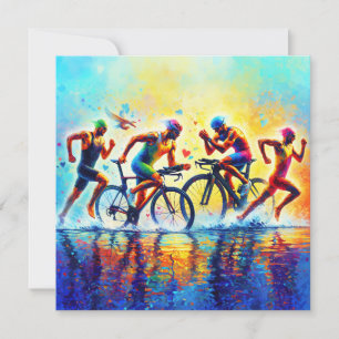 Cartes Pour Fêtes Annuelles Coussin de triathlon pour les sportifs