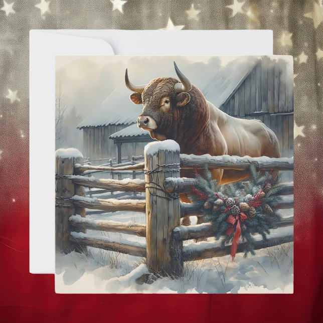 Cartes Pour Fêtes Annuelles Couteau sur un Noël rustique à la ferme (Créateur téléchargé)