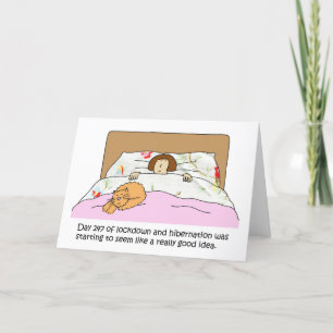 Cartes Pour Fêtes Annuelles Covid 19 Hibernation Humour Dessin Animé