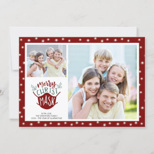 Cartes Pour Fêtes Annuelles COVID-19 MERRY ChristMASK Fairy Lights 2 Photo Rou