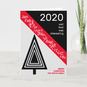 Cartes Pour Fêtes Annuelles Covid 2020 Noir Blanc Rouge Silly Noël Funny