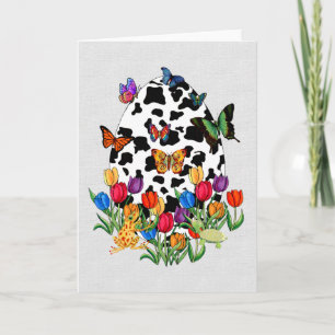 Cartes Pour Fêtes Annuelles Cow Skin Easter Egg