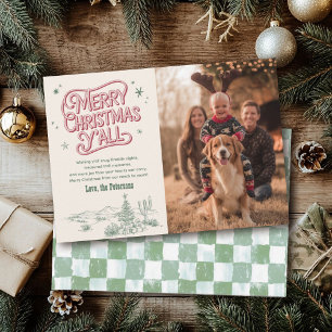 Cartes Pour Fêtes Annuelles Cowboy Christmas Family Photo Western Noël