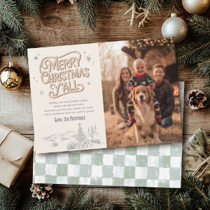 Cartes Pour Fêtes Annuelles Cowboy Christmas Family Photo Western Noël