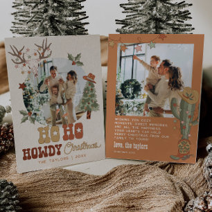Cartes Pour Fêtes Annuelles Cowboy Christmas Multi Photo Family Christmas Card