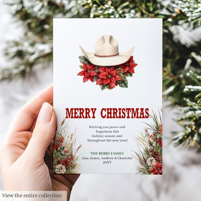 Cartes Pour Fêtes Annuelles Cowboy hat Christmas greeting card printable (Cowboy hat Christmas greeting card printable

)