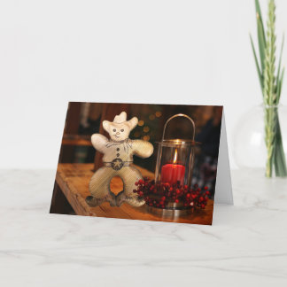 Cartes Pour Fêtes Annuelles Cowboy Noël Gingbread Homme Holiday