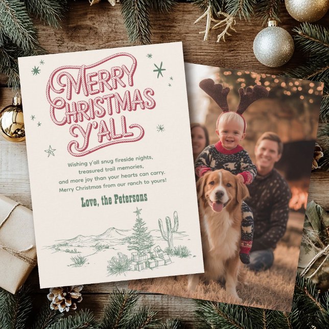 Cartes Pour Fêtes Annuelles Cowboy Noël Occidental Joyeux Noël Photo (Créateur téléchargé)