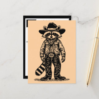 Cartes Pour Fêtes Annuelles cowboy raccoon