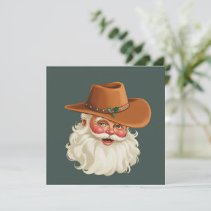 Cartes Pour Fêtes Annuelles Cowboy Santa vintage drôle rétro western