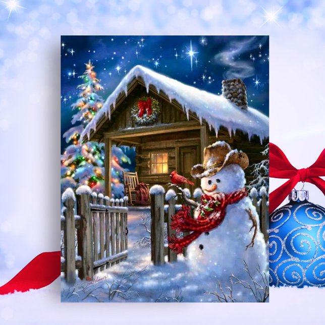 Cartes Pour Fêtes Annuelles Cowboy Snowman (Créateur téléchargé)