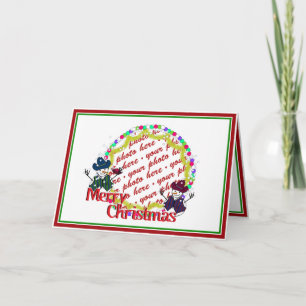 Cartes Pour Fêtes Annuelles Cowboy Snowmen cadre photo de Noël
