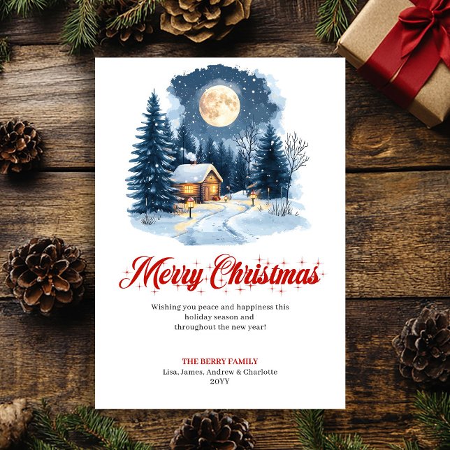 Cartes Pour Fêtes Annuelles Cozy Artistic Holiday Scene Greeting Card (Cozy Artistic Holiday Scene Greeting Card)