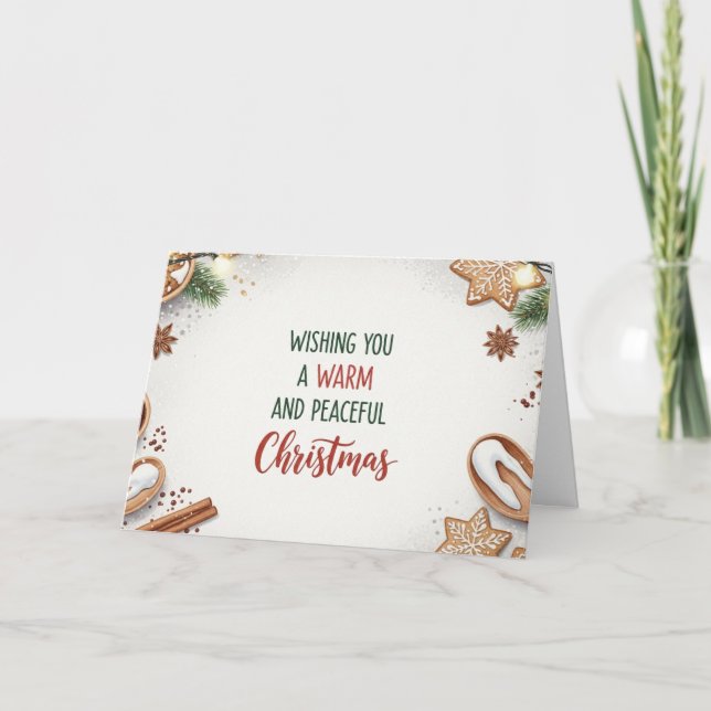 Cartes Pour Fêtes Annuelles Cozy Christmas Baking Theme Warm Holiday Greeting (Devant)