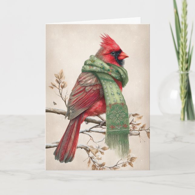 Cartes Pour Fêtes Annuelles Cozy Christmas Cardinal (Devant)
