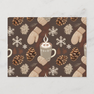 Cartes Pour Fêtes Annuelles Cozy Winter Pattern-Minimalist Aesthetic Art