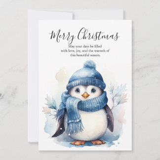 Cartes Pour Fêtes Annuelles Cozy Winter Penguin
