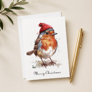 Cartes Pour Fêtes Annuelles Cozy Woodland Robin Noël