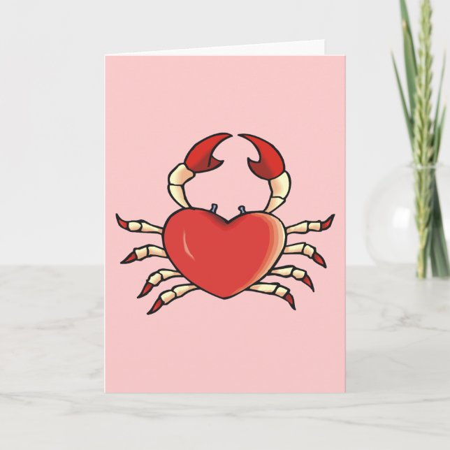 Cartes Pour Fêtes Annuelles Crabe cardiaque (Devant)