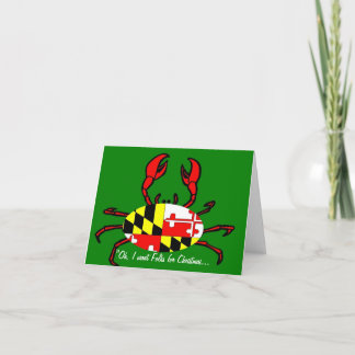 Cartes Pour Fêtes Annuelles Crabes de Noël du Maryland