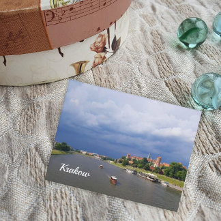 Cartes Pour Fêtes Annuelles Cracovie Wawel Château Vistula Rivière Europe Polo
